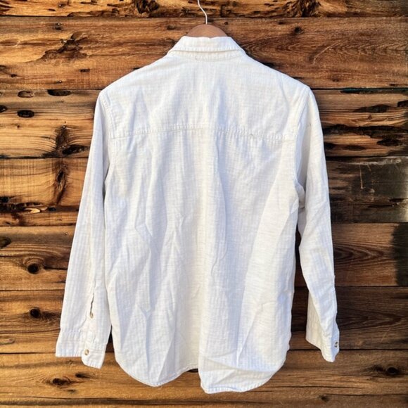 ABERCROMBIE & FITCH | 100% Cotton Boyfriend Waffle Cream Off White Button Down M - Picture 5 of 5